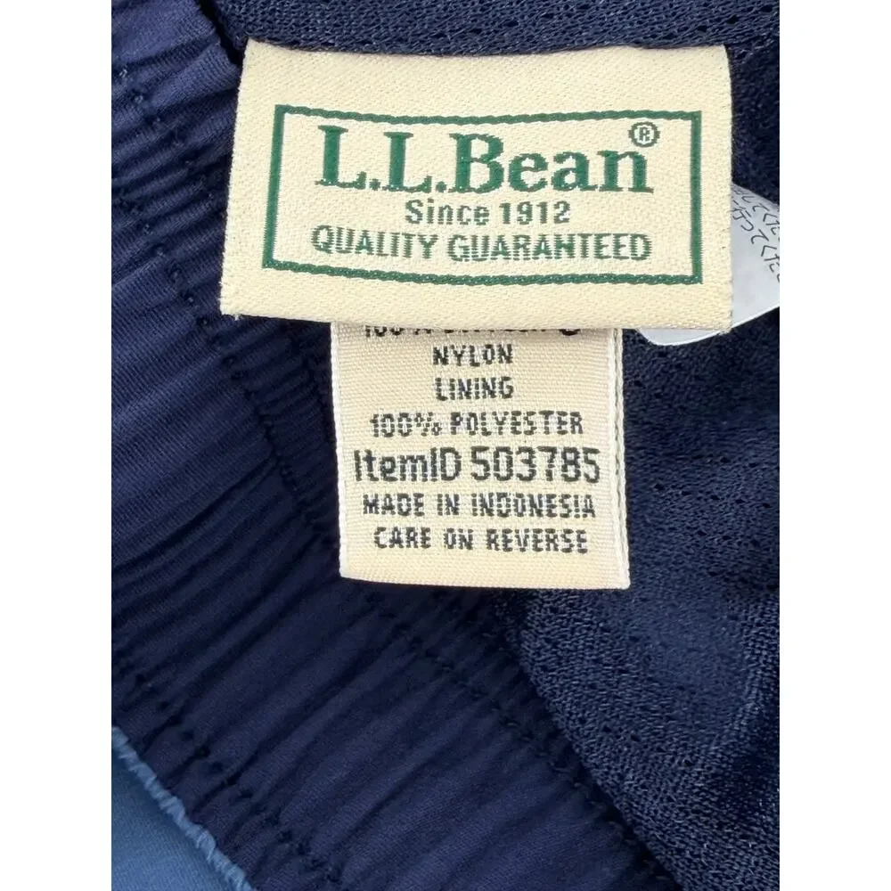 LL Bean Men's XL Cargo Shorts Slate Blue Nylon Elastic Waist‎ Quick Dry Outdoor